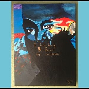 Kanye west art canvas piece.